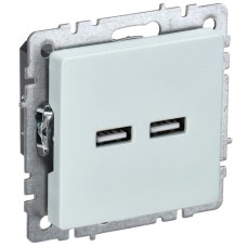 BRITE Розетка USB A+A 5В 3,1А РЮ10-1-БрЖ жемчуг IEK