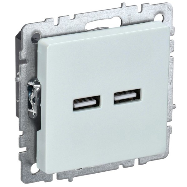 BRITE Розетка USB A+A 5В 3,1А РЮ10-1-БрЖ жемчуг IEK