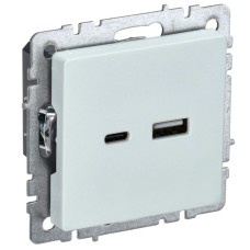 BRITE Розетка USB A+C 18Вт РЮ11-1-БрЖ жемчуг IEK