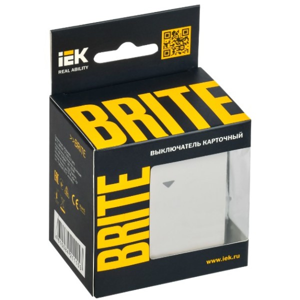 BRITE Выключатель карточный 30А ВС10-1-8-БрЖ жемчуг IEK