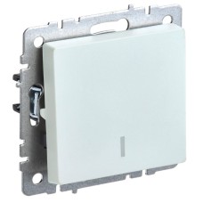 BRITE Выключатель 1-клавишный проходной с индикацией 10А ВС10-1-7-БрЖ жемчуг IEK