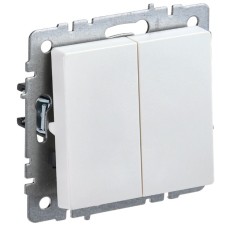 BRITE Выключатель 2-клавишный 10А ВС10-2-0-БрЖ жемчуг IEK
