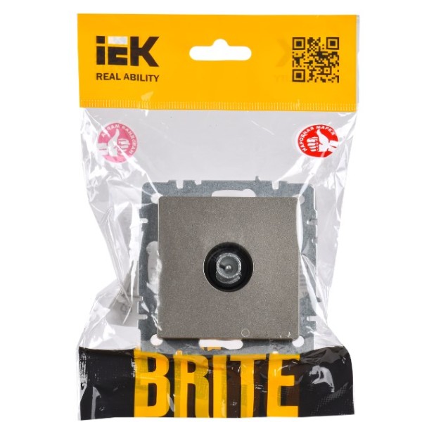 BRITE Розетка TV проходная РТВ10-0-БрШ шампань IEK
