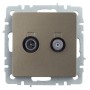 BRITE Розетка двойная TV+SAT РТВ/РСп12-БрШ шампань IEK