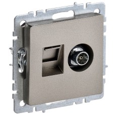 BRITE Розетка двойная TV+RJ45 кат.5E РТВ/РК12-БрШ шампань IEK