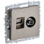 BRITE Розетка двойная TV+RJ45 кат.5E РТВ/РК12-БрШ шампань IEK