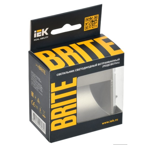 BRITE Подсветка светодиодная встраиваемая ПЛ20-БрШ шампань IEK