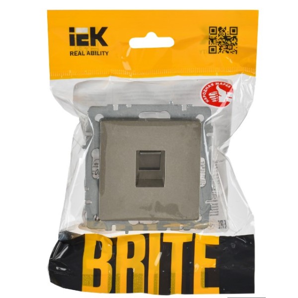 BRITE Розетка компьютерная RJ45 кат.6 РК11-БрШ шампань IEK