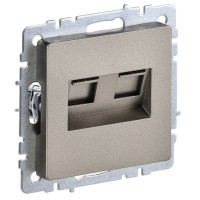 BRITE Розетка компьютерная двойная RJ45 кат.5E РК10-2-БрШ шампань IEK