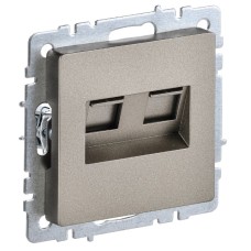 BRITE Розетка компьютерная двойная RJ45 кат.5E РК10-2-БрШ шампань IEK