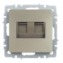 BRITE Розетка компьютерная двойная RJ45 кат.5E РК10-2-БрШ шампань IEK