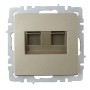 BRITE Розетка компьютерная двойная RJ45 кат.6 РК11-2-БрШ шампань IEK