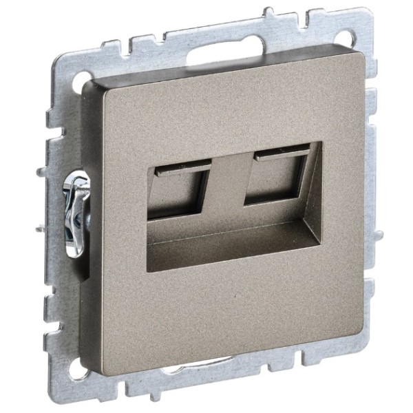 BRITE Розетка двойная RJ11+RJ45 кат.5E РК/Т12-БрШ шампань IEK