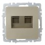 BRITE Розетка двойная RJ11+RJ45 кат.5E РК/Т12-БрШ шампань IEK