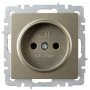 BRITE Розетка 1-местная без заземления без защитных шторок 10А РС10-1-0-БрШ шампань IEK