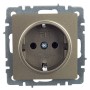 BRITE Розетка 1-местная с заземлением без защитных шторок 16А РС11-1-0-БрШ шампань IEK