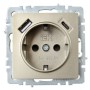 BRITE Розетка 1-местная с заземлением с защитными шторками 16А с USB A+C 18Вт РЮш11-1-БрШ шампань IEK
