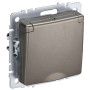 BRITE Розетка 1-местная с заземлением с защитными шторками и крышкой 16А IP20 РСбш10-3-БрШ шампань IEK