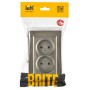 BRITE Розетка 2-местная без заземления без защитных шторок 10А в сборе РС12-2-БрШ шампань IEK