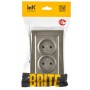 BRITE Розетка 2-местная без заземления с защитными шторками 10А в сборе РСш12-2-БрШ шампань IEK