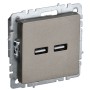 BRITE Розетка USB A+A 5В 3,1А РЮ10-1-БрШ шампань IEK
