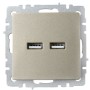 BRITE Розетка USB A+A 5В 3,1А РЮ10-1-БрШ шампань IEK