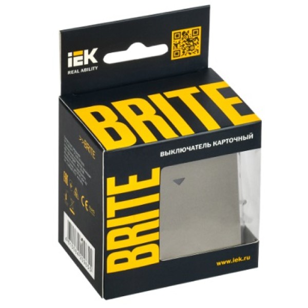 BRITE Выключатель карточный 30А ВС10-1-8-БрШ шампань IEK