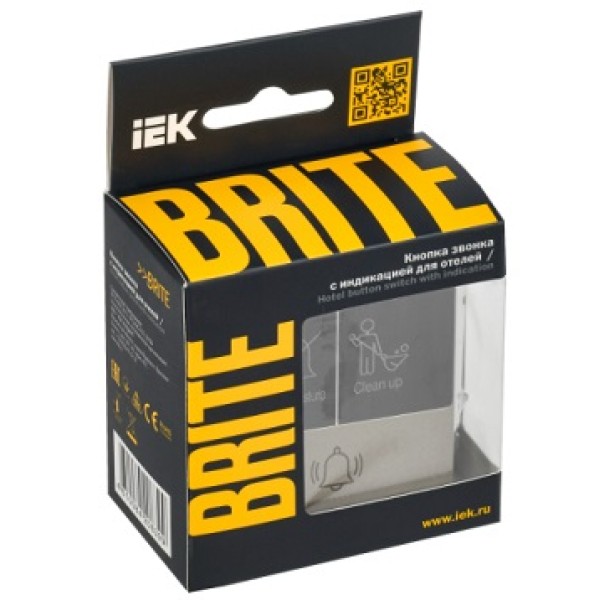 BRITE Кнопка звонка с индикацией для отелей 10А ВС10-1-9-БрШ шампань IEK