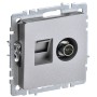 BRITE Розетка двойная TV+RJ45 кат.5E РТВ/РК12-БрА алюминий IEK