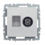 BRITE Розетка двойная TV+RJ45 кат.5E РТВ/РК12-БрА алюминий IEK