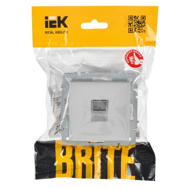 BRITE Розетка компьютерная RJ45 кат.6 РК11-БрА алюминий IEK