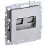 BRITE Розетка компьютерная двойная RJ45 кат.5E РК10-2-БрА алюминий IEK