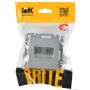 BRITE Розетка компьютерная двойная RJ45 кат.6 РК11-2-БрА алюминий IEK