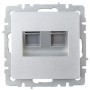 BRITE Розетка компьютерная двойная RJ45 кат.6 РК11-2-БрА алюминий IEK