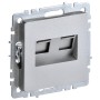 BRITE Розетка двойная RJ11+RJ45 кат.5E РК/Т12-БрА алюминий IEK