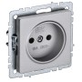 BRITE Розетка 1-местная без заземления без защитных шторок 10А РС10-1-0-БрА алюминий IEK