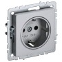 BRITE Розетка 1-местная с заземлением без защитных шторок 16А РС11-1-0-БрА алюминий IEK