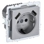 BRITE Розетка 1-местная с заземлением с защитными шторками 16А с USB A+A 5В 3,1А РЮш10-2-БрА алюминий IEK