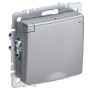BRITE Розетка 1-местная с заземлением с защитными шторками и крышкой 16А IP44 РСбш10-3-44-БрА алюминий IEK