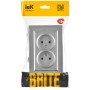 BRITE Розетка 2-местная без заземления без защитных шторок 10А в сборе РС12-2-БрА алюминий IEK