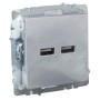BRITE Розетка USB A+A 5В 3,1А РЮ10-1-БрА алюминий IEK