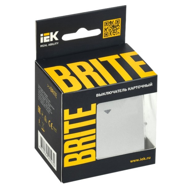BRITE Выключатель карточный 30А ВС10-1-8-БрА алюминий IEK