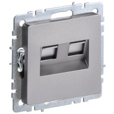 BRITE Розетка компьютерная двойная RJ45 кат.5E РК10-2-БрС сталь IEK