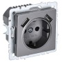 BRITE Розетка 1-местная с заземлением с защитными шторками 16А с USB A+A 5В 2,1А РЮш10-1-БрС сталь IEK