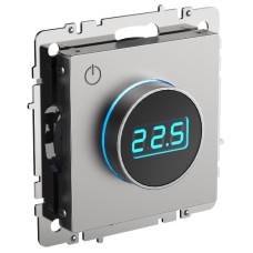 BRITE Термостат электронный с индикацией ТС10-1-БрС сталь IEK