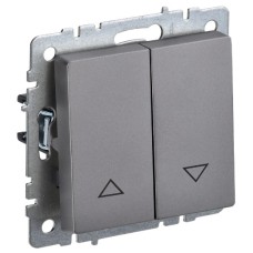 BRITE Выключатель жалюзи 10А ВС10-1-5-БрС сталь IEK