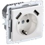 BRITE Розетка 1-местная с заземлением с защитными шторками 16А с USB A+A 5В 2,1А РЮш10-1-БрБ белый IEK