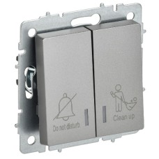 BRITE Выключатель 2-клавишный с индикацией для отелей 10А ВС10-2-9-БрС сталь IEK