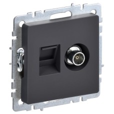 BRITE Розетка двойная TV+RJ45 кат.5E РТВ/РК12-БрГ графит IEK