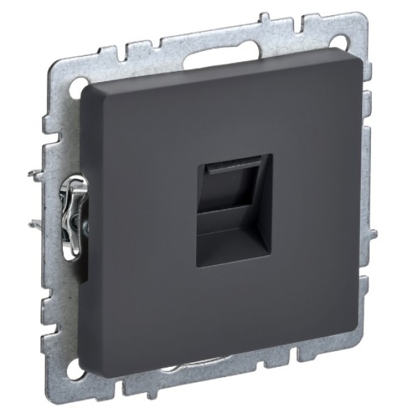 BRITE Розетка компьютерная RJ45 кат.5E РК10-БрГ графит IEK